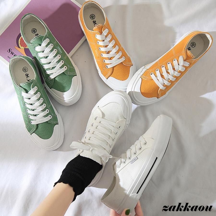 キャンバススニーカー レディース ローカット フラットシューズ 通勤 通学 靴 歩きやすい くつ