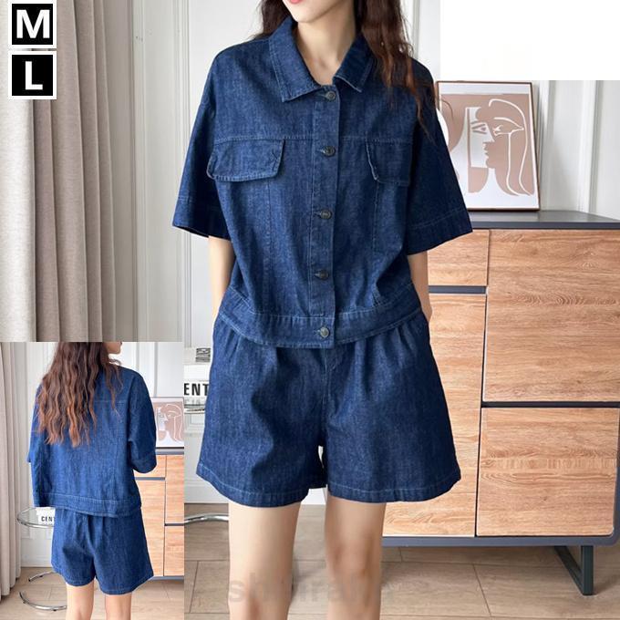 春 夏 秋レディース トップス ライトアウター デニムシャツ Gジャン クロップド 半袖 ウエスタンシャツ 綿 デニム コットン メタルボタン オーバーサイズ ゆった