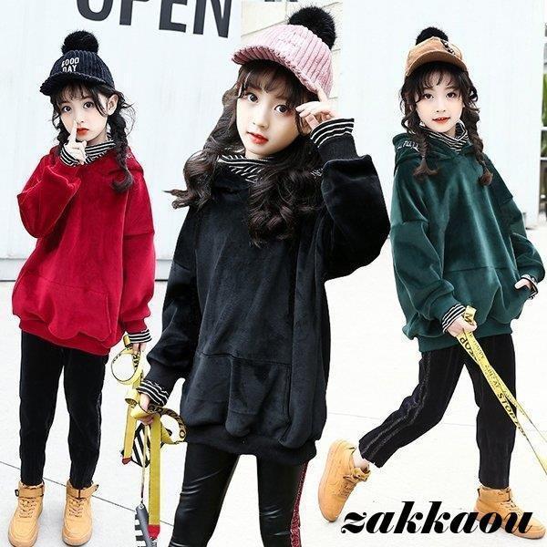 子供服 ジュニア おしやれ 女の子 トップス 長袖 冬服 冬用 冬着 冬物 女児 シンプル ベーシック ゆったり お出かけ 小学生 幼稚園 通学着 通園着 新作 新品 ナチュラル 切替 110cm 120cm 130cm 140cm 【素材】生地：コットン/ポリエステル【カラー】ブラック、ワインレッド、グリーン注意事項※ 平置き素人採寸ですので多少の誤差はご容赦下さい。※ モニタ環境によって、商品の色合いが多少違う場合があります。※ 少々匂いがありますが、置いたままで2-3日くらいになくなりますので、ご安心ください。※ 発.送時も簡易梱包の為、お受け取り時にたたみ皺が有ると思いますが、ご了承ください。