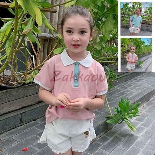 2点セット キッズ ポロシャツ poloシャツ 子供Tシャツ 女の子 春夏 半袖 シャツ トップス インナー カジュアル 吸汗 速乾 シンプル 2点セット キッズ ポロシャツ poloシャツ 子供Tシャツ 女の子 春夏 半袖 シャツ トップス インナー カジュアル 吸汗 速乾 シンプル