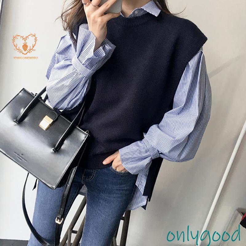 V-Neck - ニット レディース 40代 春秋冬 セーター 無地 Vネックニット長袖ブラウス オシャレ組み合わせ 韓国風 通勤 着痩せプルオーバー