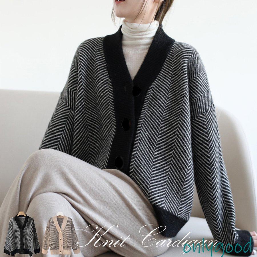 ニットカーディガン レディース セーター カーディガン 秋 冬 厚手 長袖 ショート丈 ボタン付き 柔らか..