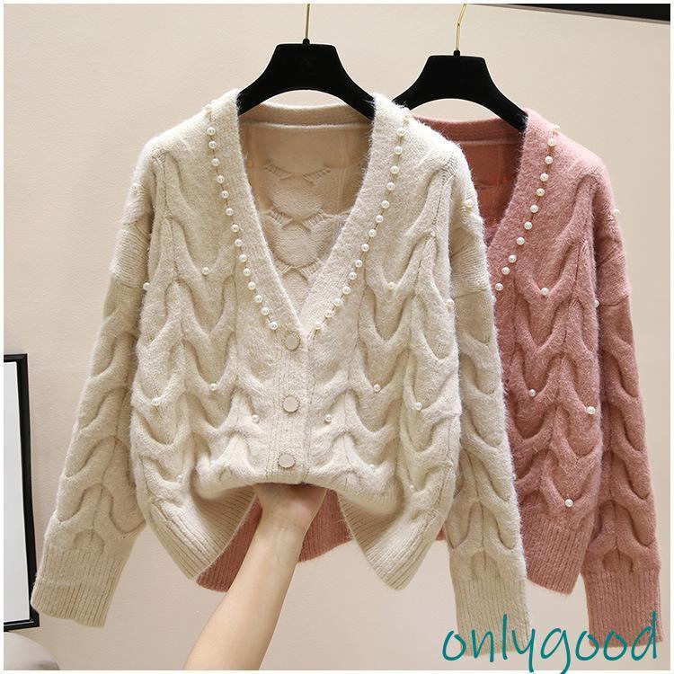 Three-Quarter Knit - ニットセーター レディース トップス 長袖 vネック セーター ニット ニットソー 森ガール きれい上品 ゆったり 通勤 OL 着痩せ 秋冬 新作　30代