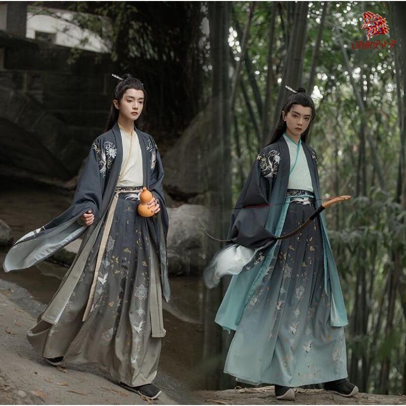 魏晋時代華流コスプレ衣装 メンズ 漢服 チャイナ服 中華服 プリント 華服 チャイナ風ハロウィン 仮装 ..