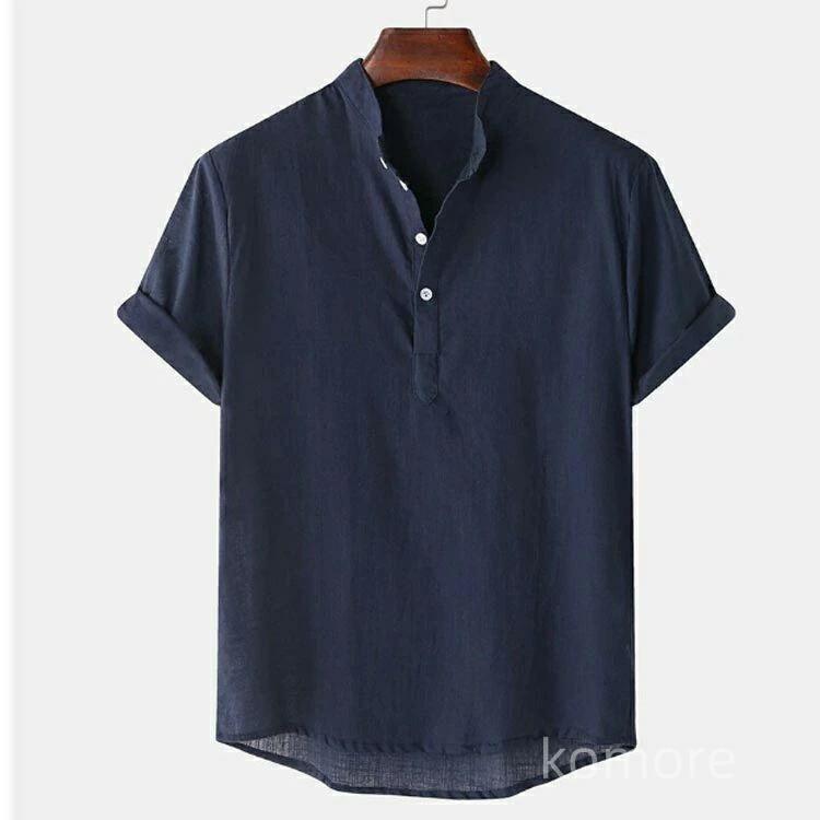 ャツ メンズシャツ トップス スタンドカラー 大きいサイズ おしゃれ 薄手 涼しい スキッパーシャツ ゴルフウェア 夏服 春 夏 秋
