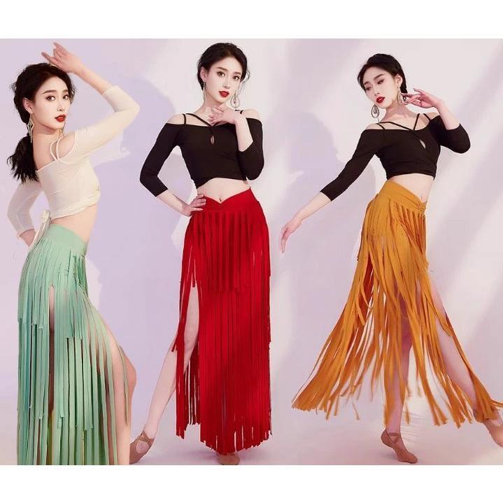 レディース ベリーダンス 衣装 女性 大人 トップス タッセル スカート オリエンタル セクシー インド ..