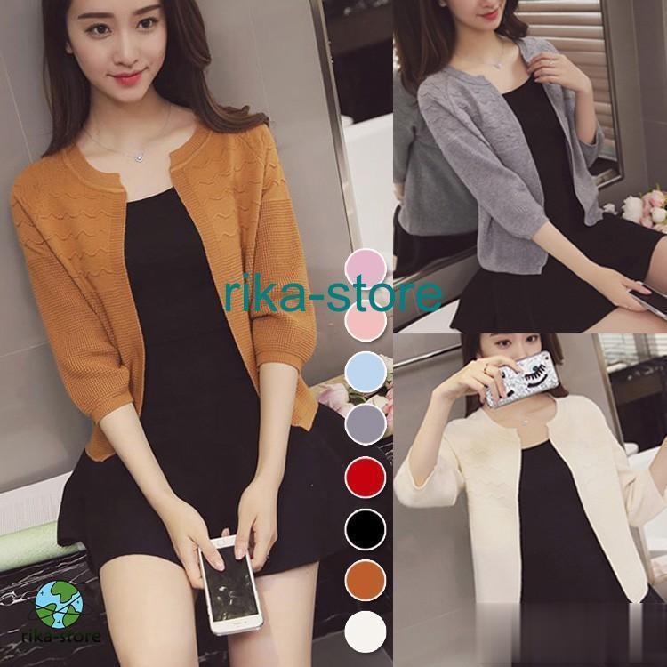 ニットカーディガン レディース 40代 秋 ショート丈 ニットカーディガン 上品 七分袖 ニットカーディガン 無地 薄手 アウター 通勤 着痩せ オシャレ 8色