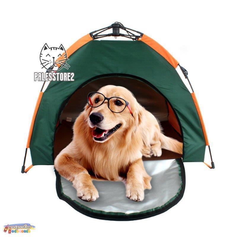乐天商城 - ペットハウス アウトドア ペットテント 防水 防風 日よけ 軽量 犬 猫 キャンプ ペット用品 屋外 マット ペットハ ウスワンタッチ式 3秒組立簡単