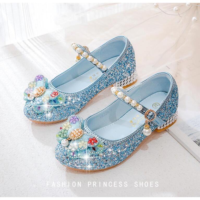 子供フォーマルシューズ キッズダンスシューズ ドレスシューズ キラキラパンプス スパンコール靴 リボンパンプス ローヒール 可愛い プリンセス風 舞台パフォー