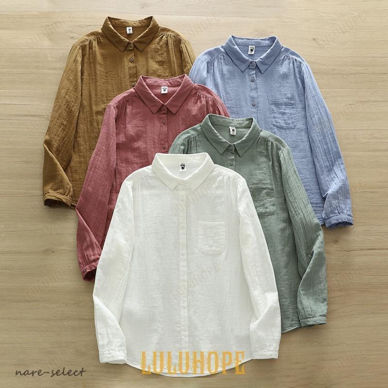 シャツレディースガーゼシャツダブル...