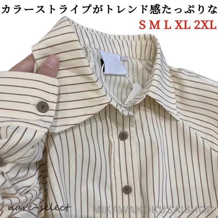 大人シャツシャツボーダー柄体型カバ...