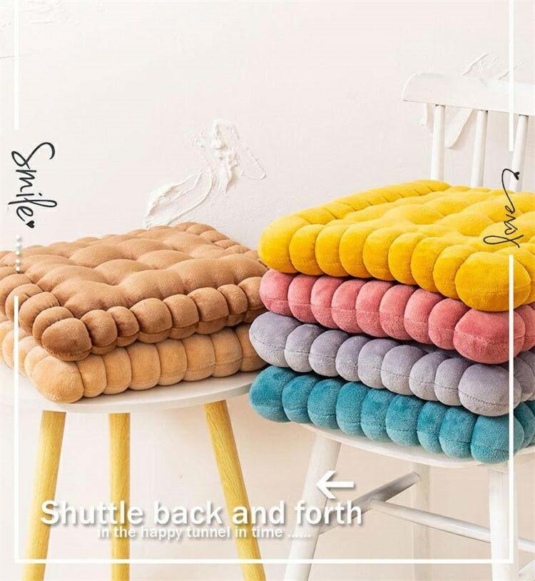 Low Rebound Cushions - 座布団 クッション 椅子用 42×42cm 北欧 フロアクッション 丸形 厚手 7cm おしゃれ 抱き枕 床 車 イス 座る ベッド かわいい ざぶとん 分厚い 大人 子供 在宅 テレワーク 読書 正座 疲れない 春 夏 秋 冬