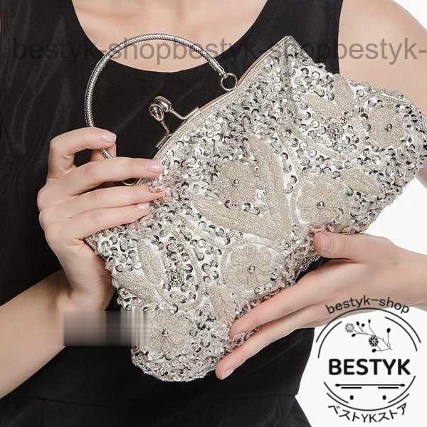 がまこバッグパーティーバッグパーティーバッグハンドバッグビーズバッグクラッチバッグビーズハンドバッグ結婚式二次会謝恩会