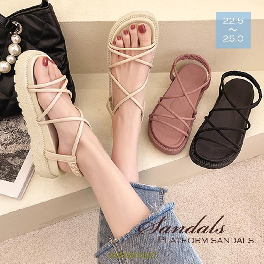 サンダル レディース 夏 ストラップ 厚底 レディース 2024春夏新作 通気性 韓国風 カジュアル 歩きやす..