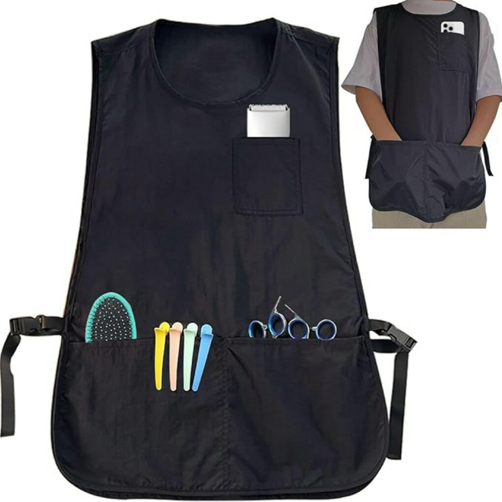 Sommelier Aprons - 撥水 エプロン かぶる ベスト 無地 シンプル 軽い 軽量 ワークエプロン 前掛け 保育士 キッチン 作業 調理 カフェスタッフ 家庭用 大人 レディース メンズ 夏 可愛い おしゃれ かわいい 防水 防汚 ポケット