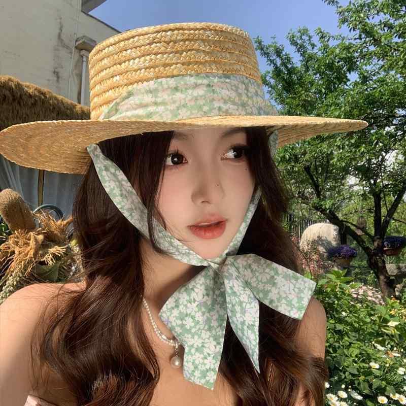 樂天商城 - 春 コーデ レディース ファッション 麦わら フラット ハット フレンチ リボン サンバイザー 夏 旅行 海辺 ホリデー オシャレ アイテム カワイイ シンプル きれいめ ナチュラル 上品 カジュアル 女性用 婦人服