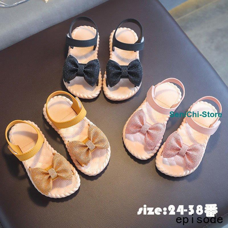 Sneakers - サンダル フォーマル靴 フリル お姫様靴 ハイヒール ビーチサンダル 夏物 女の子 キッズシューズ 子供靴 海 姫系 可愛い プレゼント 舞台靴 演出靴 入学式 女児
