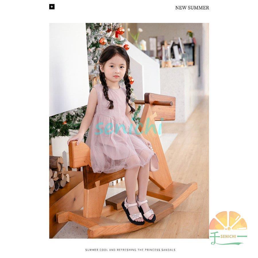 キッズサンダル 夏 ビーチサンダル 女の子 姫系 子供サンダル シューズ 子ども靴 柔らかい 滑りにくい 可愛い 入学式 履きやすい キッズシューズ 通園 通学 旅行