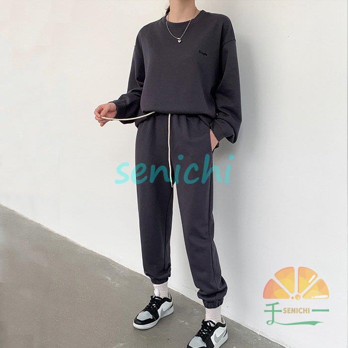 セットアップ レディース 上下セット ゆったり スポーツウェア 上下 Tシャツ パンツ ルームウェア きれいめ かわいい スポーツ 長袖 秋冬 運動着 部屋着 外出 贈り物 プレゼント 【カラー】ダークグレー ライトグレー1 ライトグレー2【サイズ】M L【素　材】ポリエステル【ご注意】※採寸方法違いより、多少の誤差がございますので、ご了承ください。※お客様のご覧になられますパソコン機器及びモニタ、また室内、室外での撮影により実際の商品素材の色と相違する場合もありますのでご了承下さい。※本製品は生産過程におきまして、生地を織る際の糸の継ぎ目や多少のほつれが生じることがありまが、品質上は問題ありません。また、生地の織りに他繊維が混紡している場合もございます。※購入時期により若干デザインが異なる場合がございます。そのようなご理由でのご返品&amp;amp;交換はお受けしておりません。※記載の詳細サイズは、メジャーによる実寸の誤差、商品の素材(生地)による誤差が生じる場合があります。