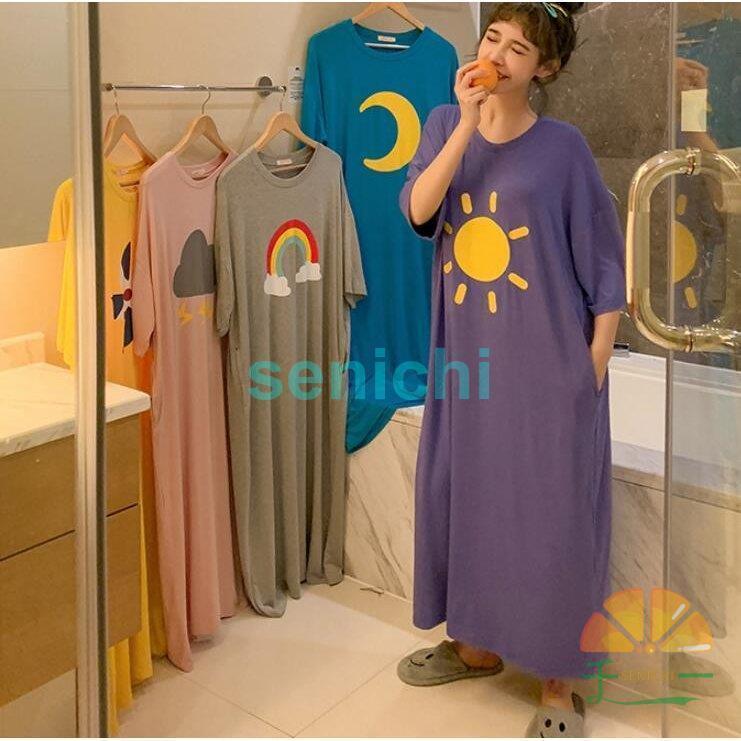 樂天商城 - レディース パジャマ 可愛い オシャレ 夏 半袖 ブラウス 韓国風 部屋着 寝間着 楽ちん ワンピース ナイト ルームウェア 柔らかい 大きサイズ