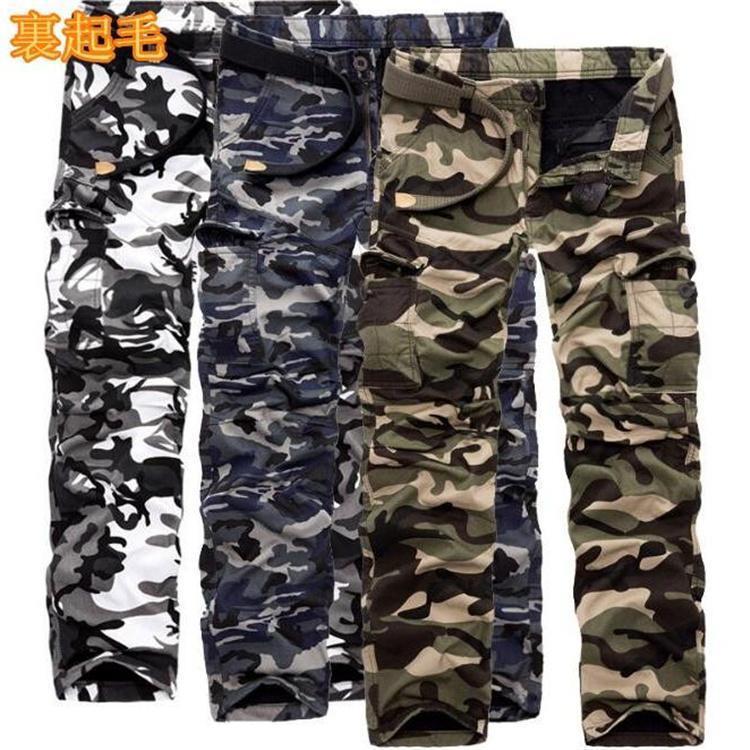 裏起毛カーゴパンツメンズ迷彩ミリタ...