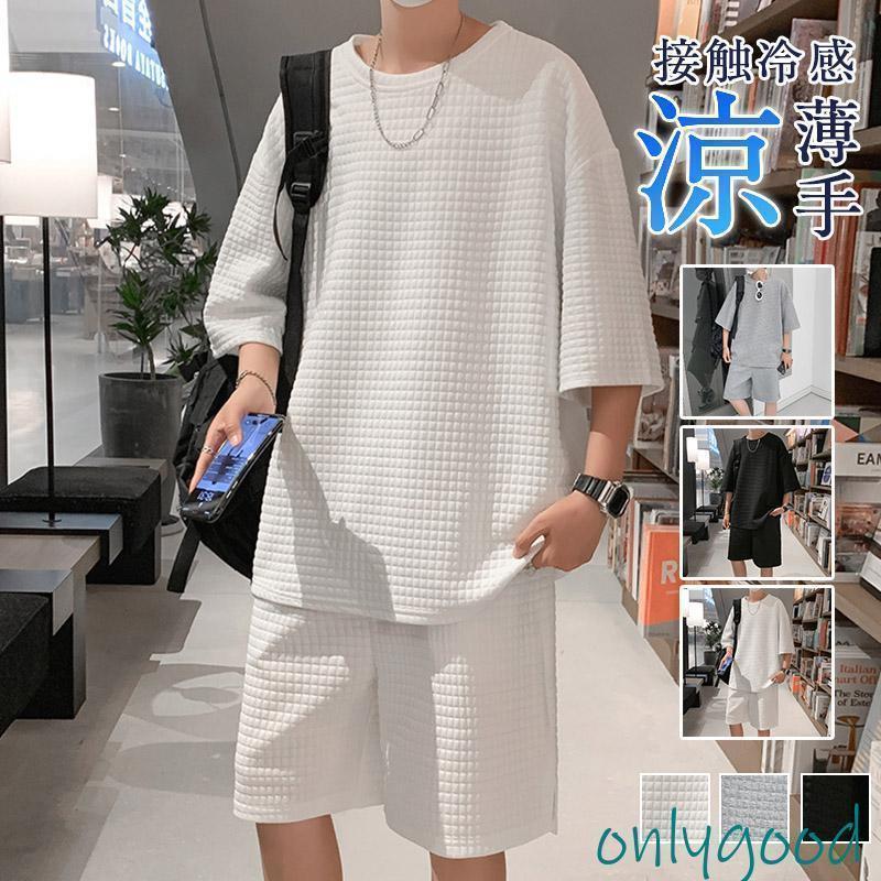 樂天商城 - セットアップ メンズ 上下セット スポーツ 夏服 柔らかい 薄手 ハーフパンツ ルームウェア 部屋着 カジュアル