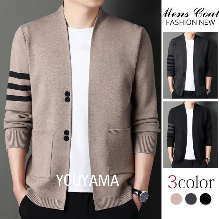 メンズ 毛糸 セーター カーディガン カジュアル 長袖 トップス ニット メンズセーター 紳士用 薄手 春 秋 冬 新作