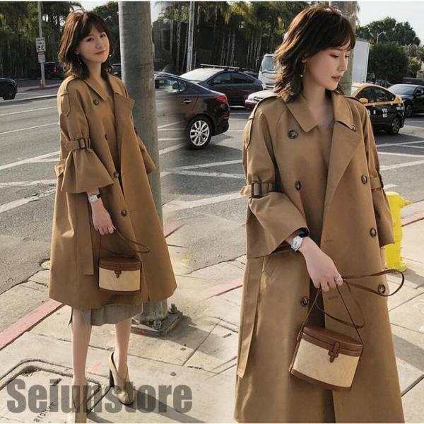 スプリングコート レディース ガウンコート 通勤コート トレンチコート ロング丈 着痩せ ゆったり ロングコート 春服 マキシ丈 春秋物