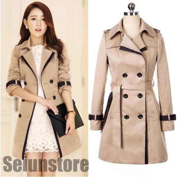 トレンチコート ベーシックコート レディース 春秋スリーシーズン スリム 通勤コート スプリングコート 細身