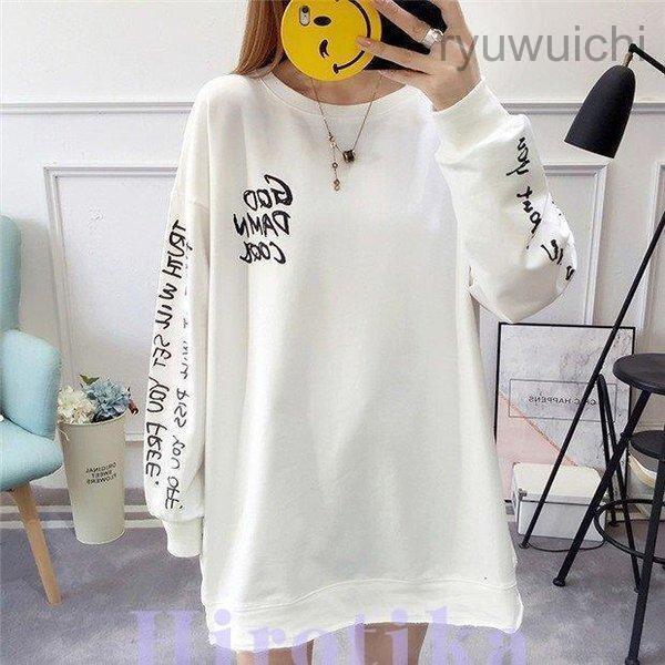 樂天商城 - パーカー レディース トップス 長袖 トレーナー プルオーバー カジュアル Tシャツ ワンピース 丸襟 ゆったり 春 秋 個性 英語