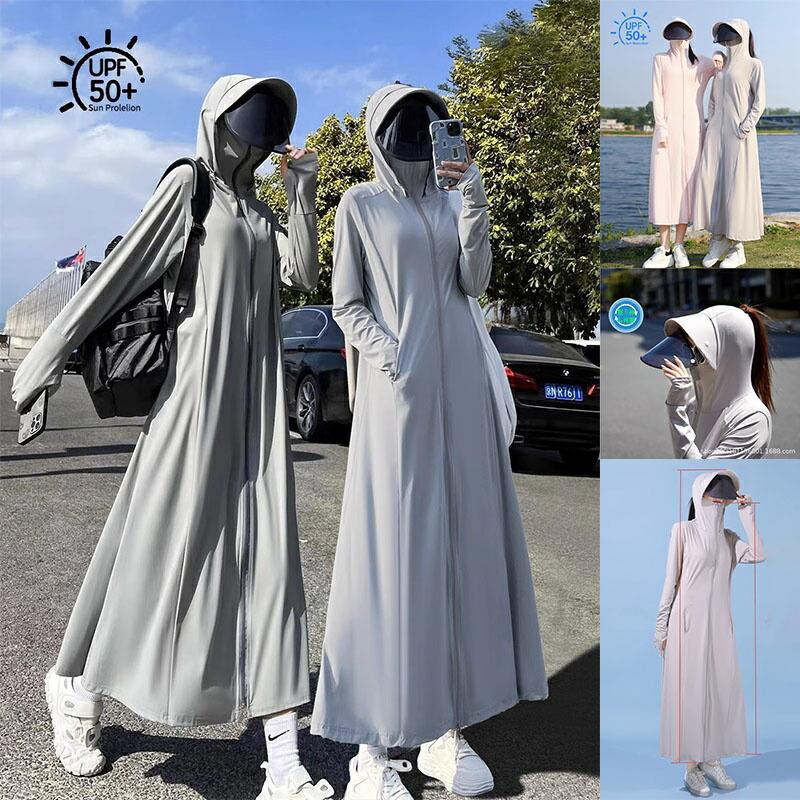 夏 日焼け止め服 長袖 カーディガン UVカット uvカット パーカー ロングカーディガン 薄手 フード付き 涼しい素材 接触冷感 春夏 全身カバー レディース 海辺の仕事 潮風対策 おしゃれ 紫外線対策 通気性 速乾性 日焼け対策