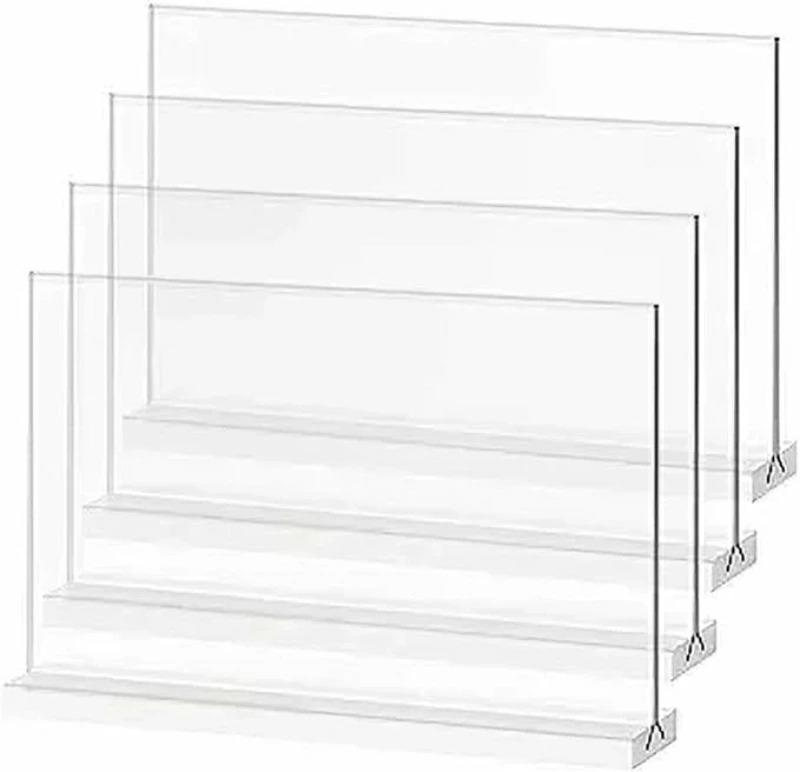 Stationeries （Talents） - 10個セット アクリルスタンド a4 縦 210mm×297mm 両面用T型 防水性と耐久性 高い透明性 滑らかでバリがない アクリルフレーム フォトスタンド クリアスタンド 写真たて 透明アクリル POP 広告 メニュー展示 飲食店 サインスタンド 卓上展示