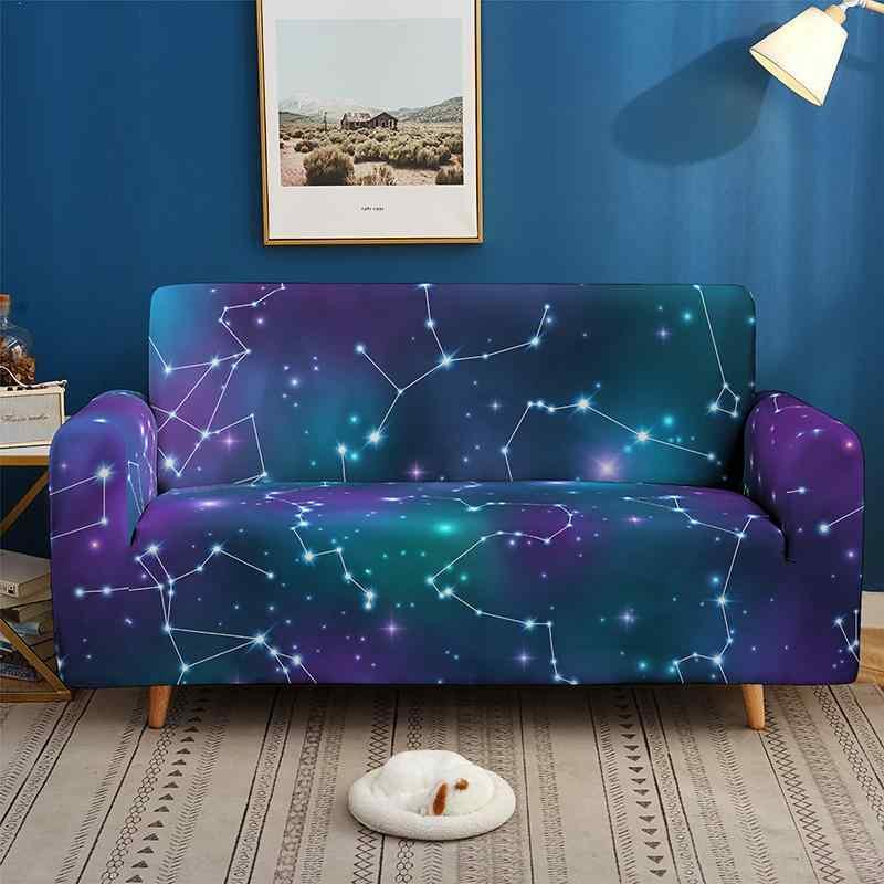 ソファカバー 複数掛け 組み合わせソファ アームチェア 肘付き 宇宙柄 惑星柄 防塵 汚れ防止 ストレッチ 洗える 家具保護 ソファシーツ マルチカバー 化学繊維 ポリエステル リビング 模様替え 一人掛け 二人掛け 三人掛け用 カジュアル 多色展開 [2]