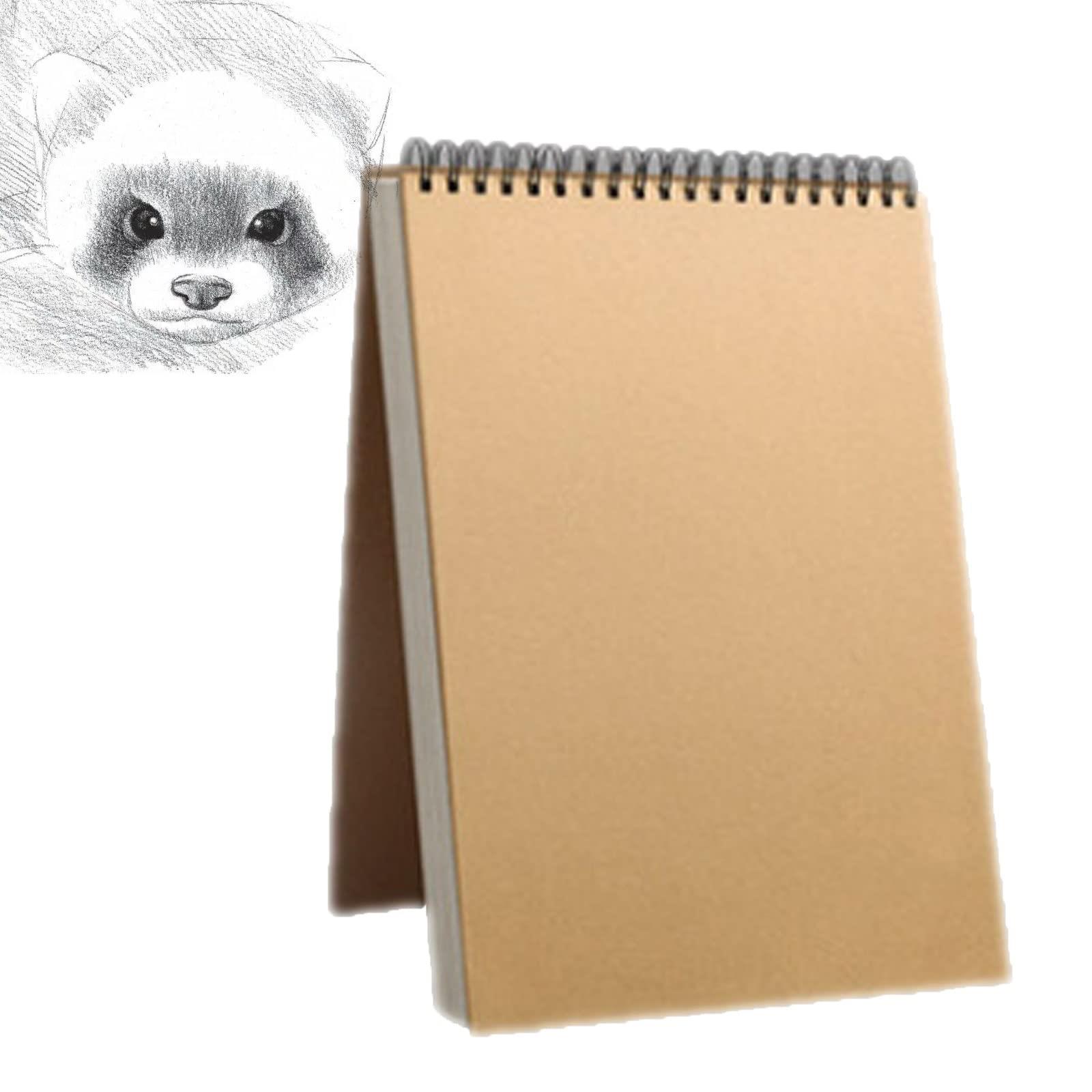 Rakuten - スケッチブック a4縦開きスケッチパッドA4 60枚画用紙お絵かき帳 落書き帳 自由帳 写生帳 サイン帳 メモ帳 色画用紙 子供のための筆記用紙 中性紙 学校・旅行・野外スケッチ用スケッチ 油性色鉛筆 水彩色鉛筆 素描 プレゼント A4-1冊60枚?ブラウン