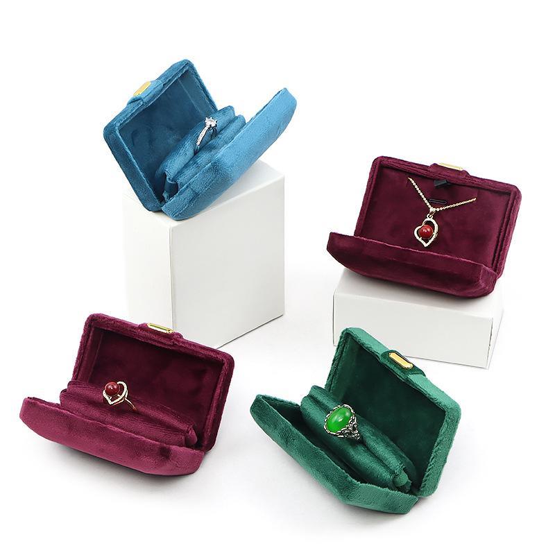 ジュエリーボックス 携帯用 ベロア ゴールド金具 指輪 ネックレス ペンダント ジルコニアリング アクセサリー収納 コンパクトケース 旅行 トラベル プレゼント ギフト おしゃれ 小物入れ 高級感
