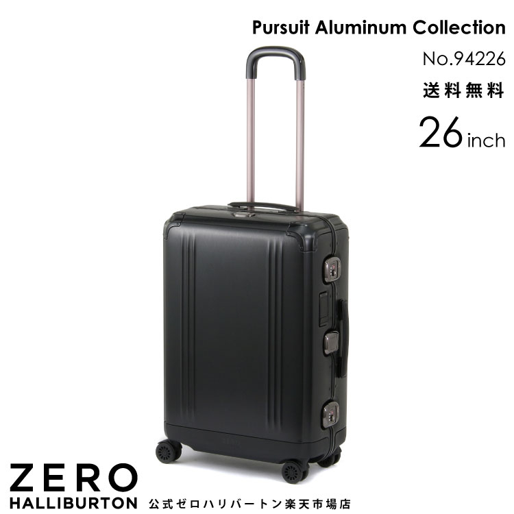 【安心の公式ストア 】スーツケース ゼロハリバートン Pursuit Aluminum Collection 57リットル アルミ ブラック 4?5泊程度のご旅行に 26インチ 94226