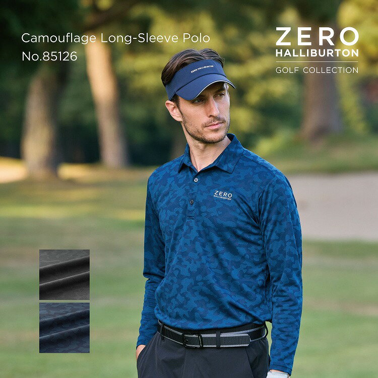 【安心の公式ストア】ゼロハリバートンゴルフ ZERO HALLIBURTON GOLF | ZHG-M5A9a | Camouflage Long-Sleeve Polo 秋冬 メンズウェア ゴルフウェア カモフラ長袖シャツ 85126