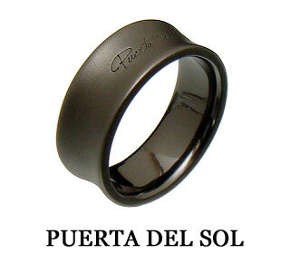 プエルタデルソル 指輪 メンズ PUERTA DEL SOL（プエルタデルソル）【R939MTBK】マット ブラック ロゴ リング 指輪[7号〜23号]【ギフト包装-対応】