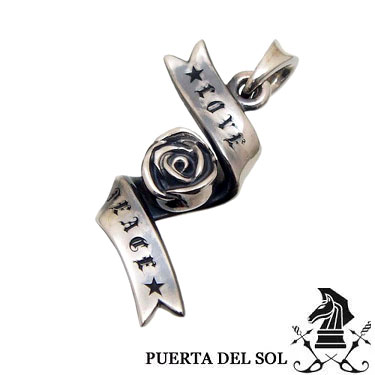 PUERTA DEL SOL プエルタデルソル PE1253 リボン バラ 薔薇 ローズ ペンダント トップ 【ギフト包装_対応】