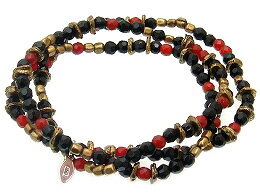 amp japan（アンプジャパン)11AHK-691 3重ブレスレット1重ネックレス　2重アンクレットRed Agate Onyx Necklace【レッドアゲート/オニキス】アンティーク/天然石メンズ/レディース/シルバー【パワーストーン】【楽ギフ_包装】