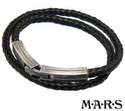 マーズ ブレスレット メンズ [3日以内に発送]M・A・R・S(M.A.R.S/mars/マーズ)【M5291B ブラック】2重巻 レザー ブレスレット【ギフト包装-対応】