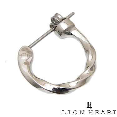 [3日以内に発送] LION HEART ライオンハート 01EA0631S シルバー ツイスト フープ ピアス ステンレス ポスト ピアス for gift【S M L 3サイズ展開】【ギフト包装-対応】