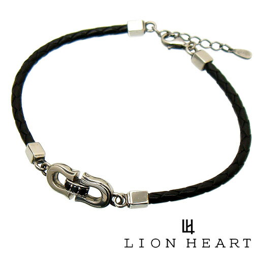 LION HEART ブレスレット  メンズ LION HEART ライオンハート 01BR0367BK ホースシュー 馬蹄 シルバー925 レザー ブレスレット 【ギフト包装-対応】