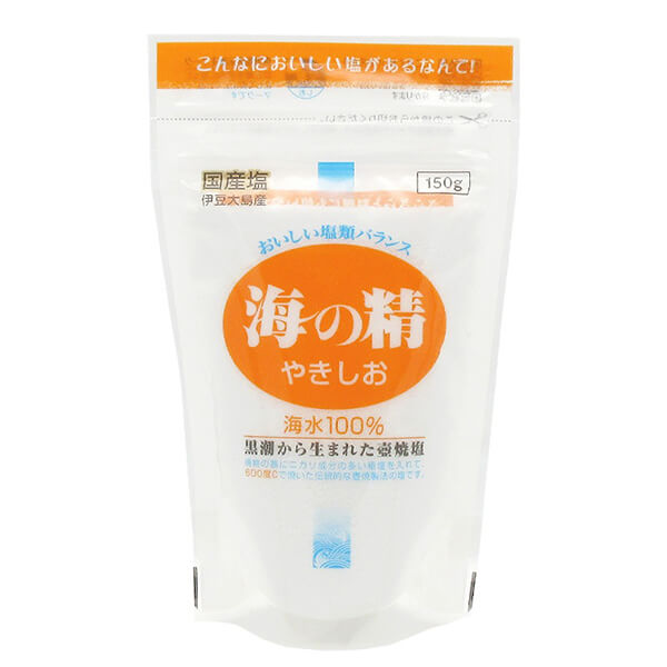 【マラソン限定！ポイント2倍！100円クーポン！】海の精 やきしお スタンドパック 150g 国産 伝統海塩 海水100% 焼塩 ふり塩・つけ塩に最適