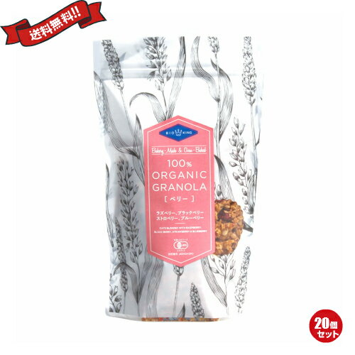 【BF限定!100円クーポン!学割2倍!】BIO KING オーガニック グラノーラ ベリー 200g 20袋セット