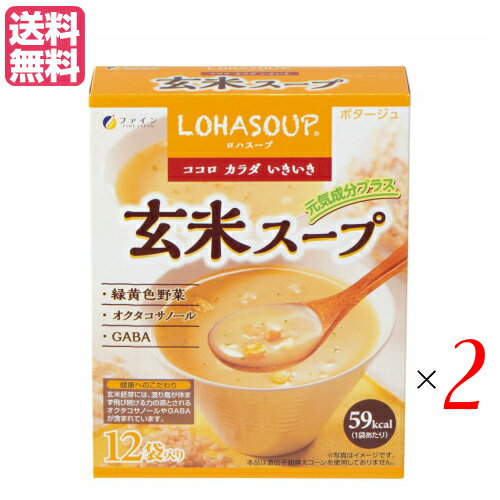 インスタントスープ 粉末スープ カップスープ ロハスープ LOHASOUP 玄米スープ 12杯分 2セットファイン 送料無料
