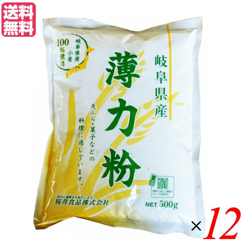 国産 薄力粉 てんぷら粉 岐阜県産 薄力粉 500g 12袋セット 送料無料