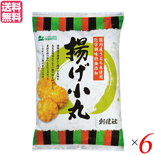 せんべい 煎餅 揚げせんべい 創健社 揚げ小丸 100g 6袋セット 送料無料