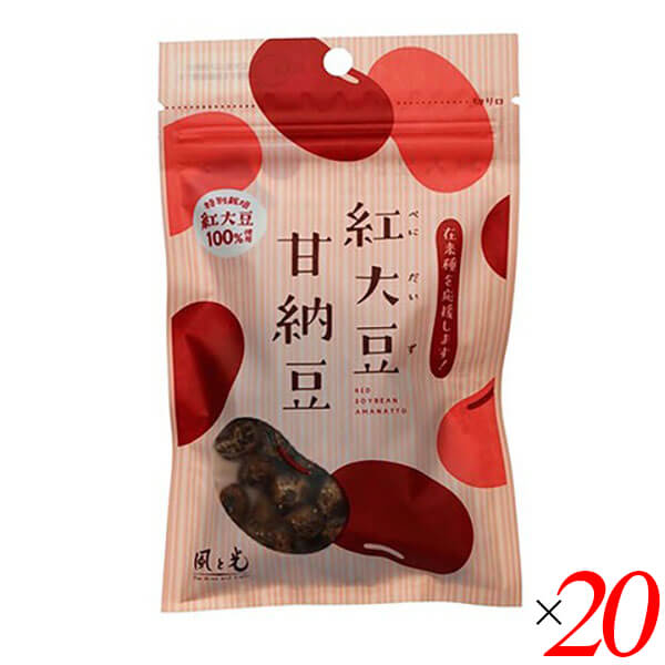 甘納豆 国産 無添加 風と光 紅大豆 甘納豆 40g 20個セット 送料無料