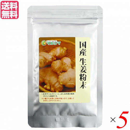 【BF限定!100円クーポン!学割2倍!】生姜パウダー 生姜 国産 マルシマ 国産生姜粉末 20g 5袋セット 送料無料